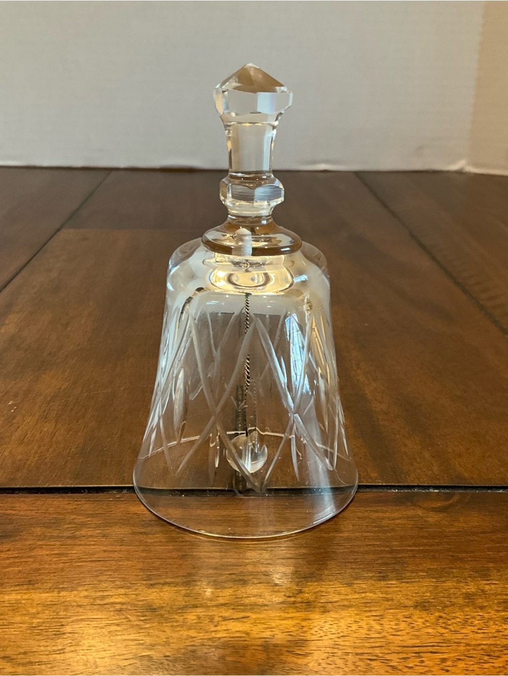 Vintage Diameter Clear Crystal Cut Glass Bell 4.75" Tall 2.5"